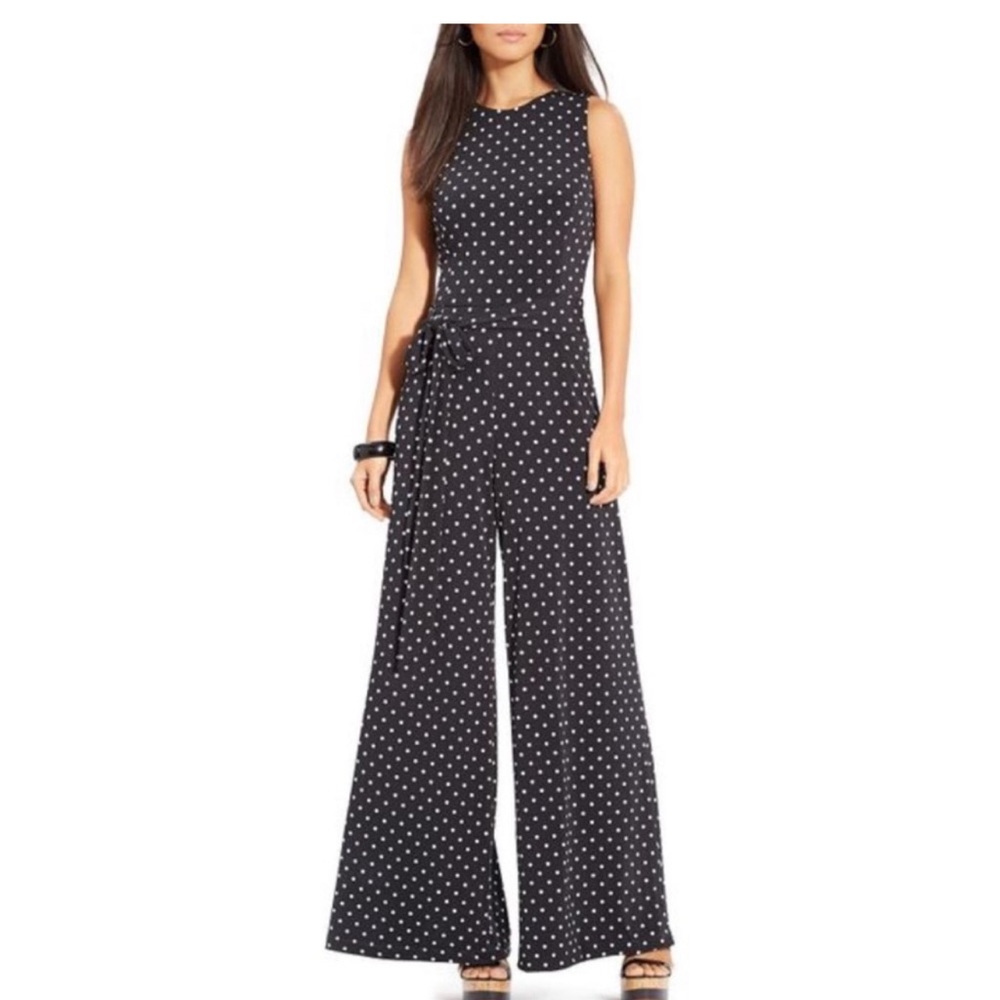 Ralph Lauren polka dot wide leg jumpsuit size 14